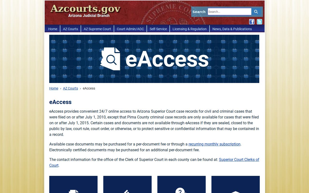 Lake Havasu City resident lookup through Arizona eAccess court documents